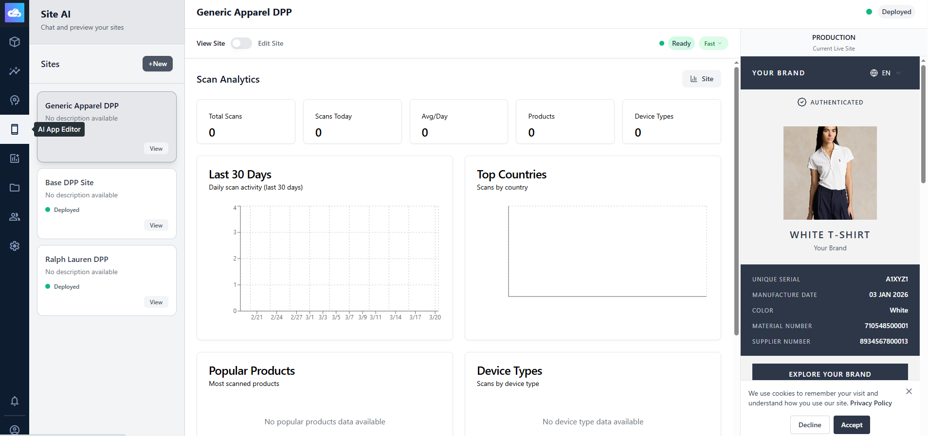 AI Webpage Editor Screenshot