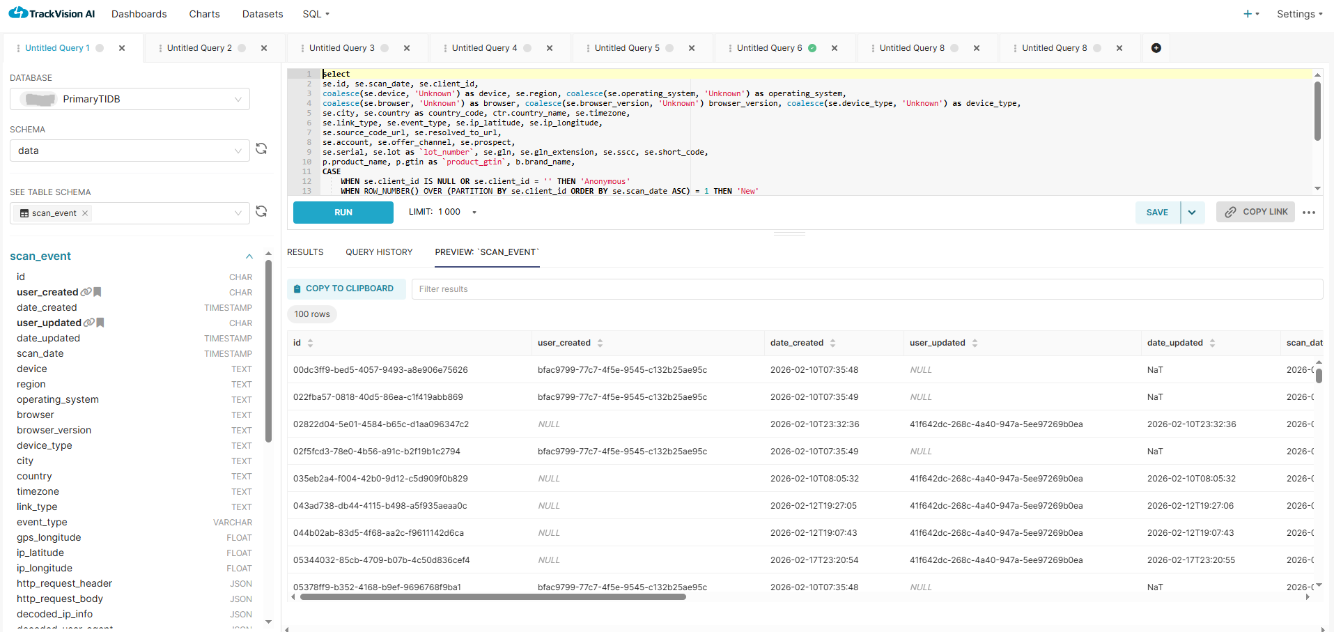 SQL editor
